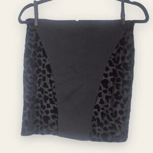 MINKPINK Womens Gray & Black Paneled Leopard Animal Print Mini Skirt Small